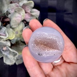 Natural Powder Blue Agate with Druzy